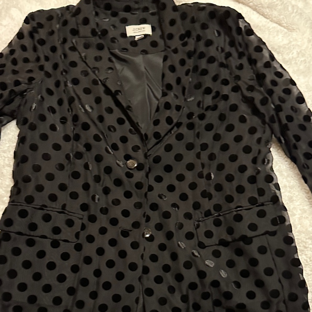 J. Crew Black Polka Dot Blazer